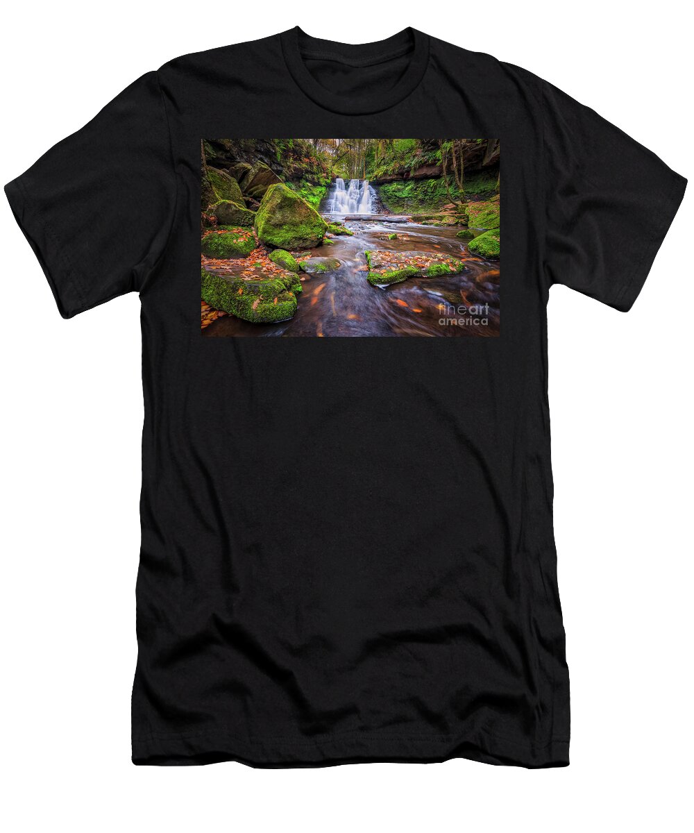 Waterfall T-Shirt featuring the photograph Goit Stock Waterfall by Mariusz Talarek