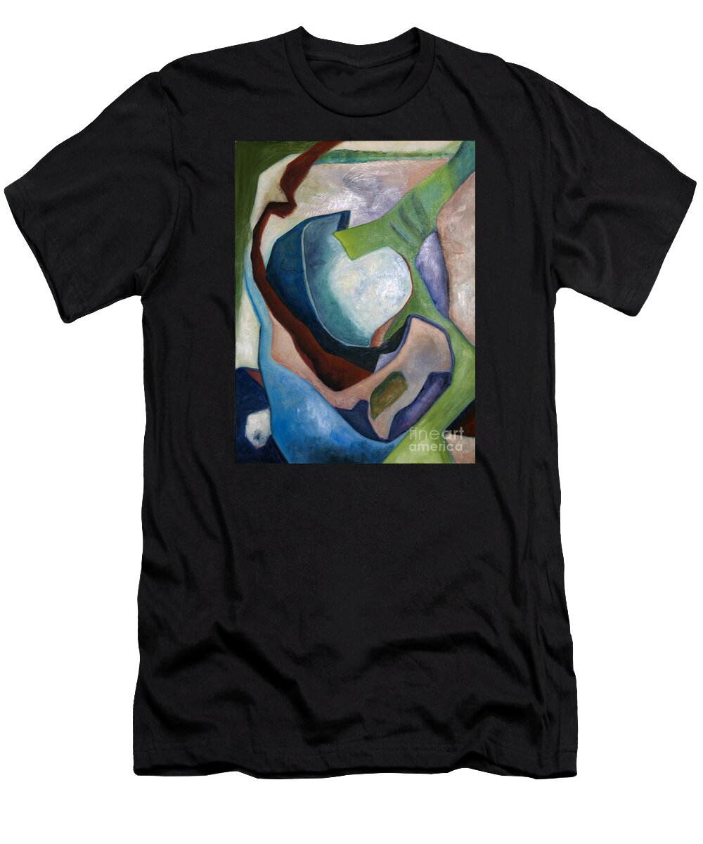 Abstract T-Shirt featuring the painting 1319 Partial Recall by AnneKarin Glass