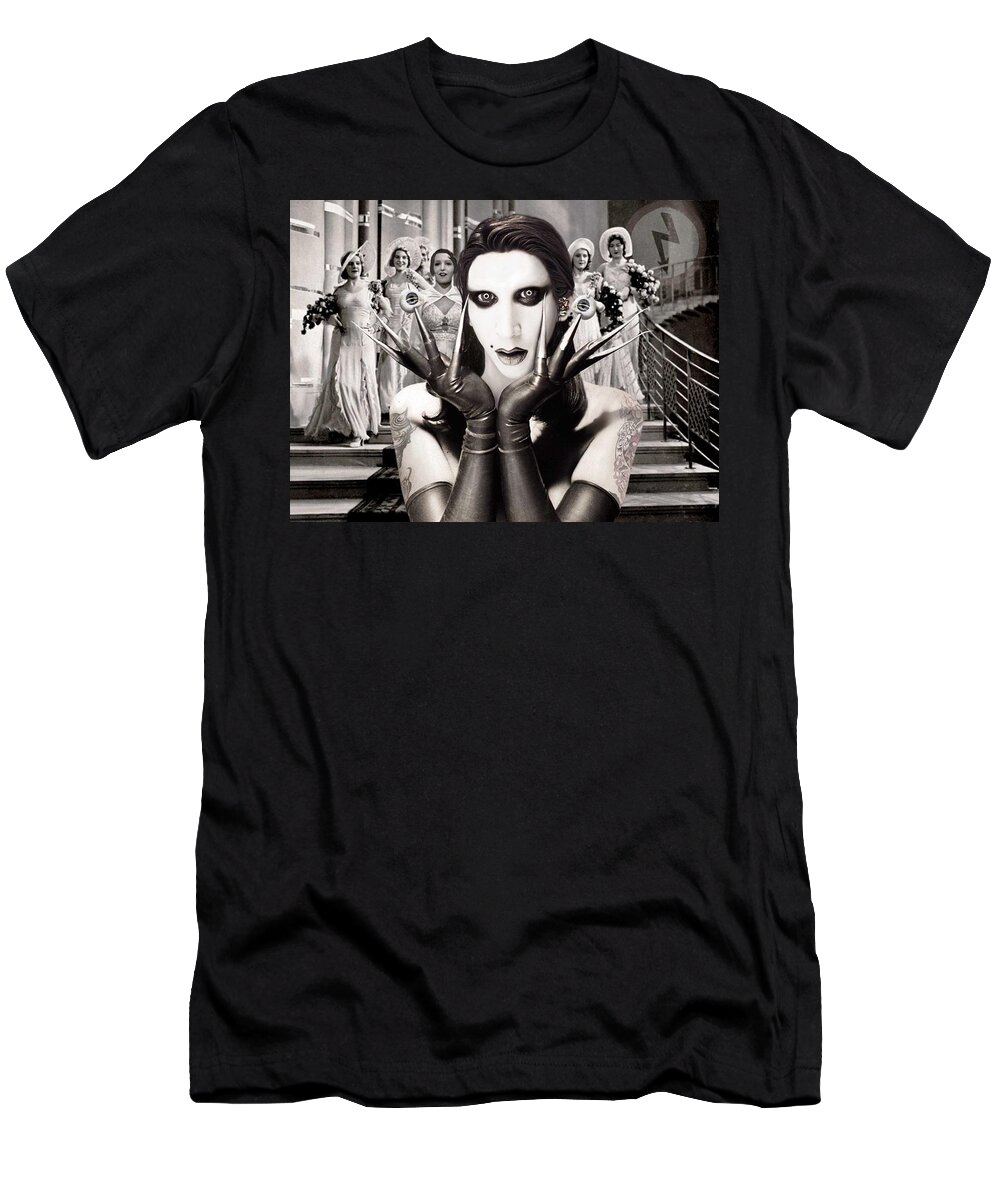 Marilyn Manson T-Shirt featuring the photograph Marilyn Manson #18 by Jackie Russo