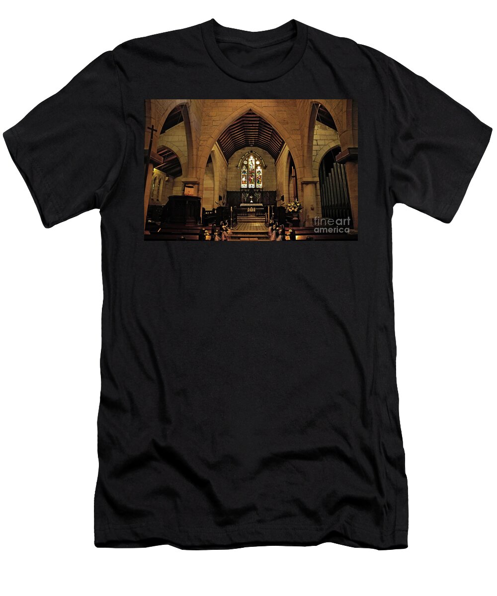 Photography T-Shirt featuring the photograph 1865 - St. Jude's Church - Interior by Kaye Menner