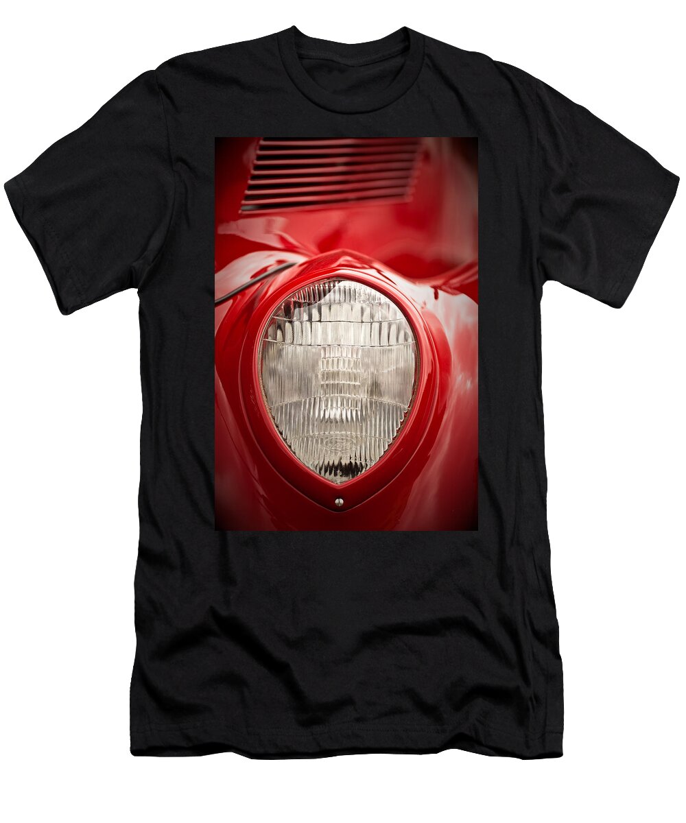 Ford T-Shirt featuring the photograph 1937 Ford Headlight Detail by Onyonet Photo studios