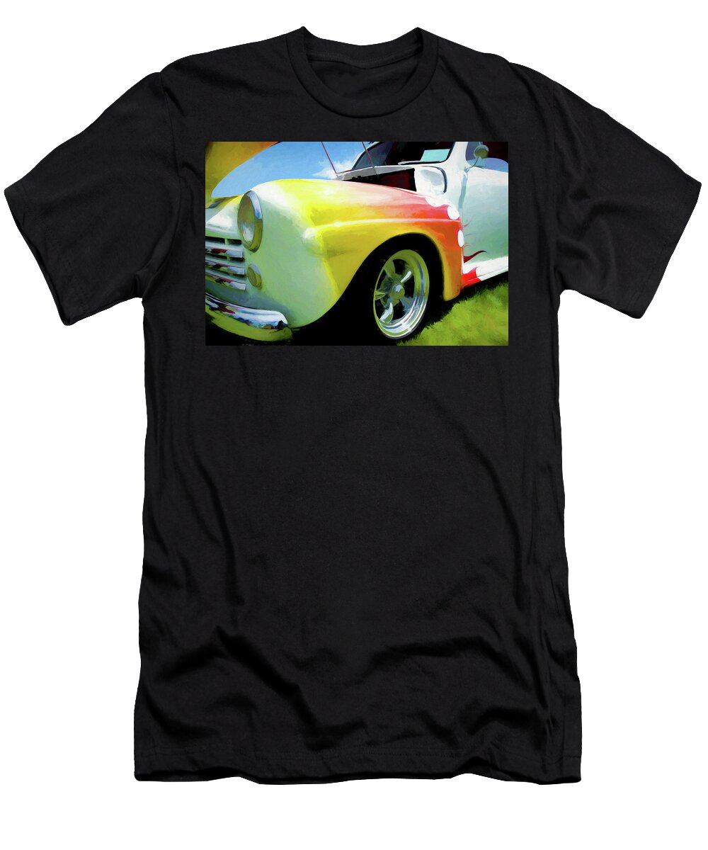 Fine T-Shirt featuring the mixed media 1947 Ford Coupe by Greg Sigrist