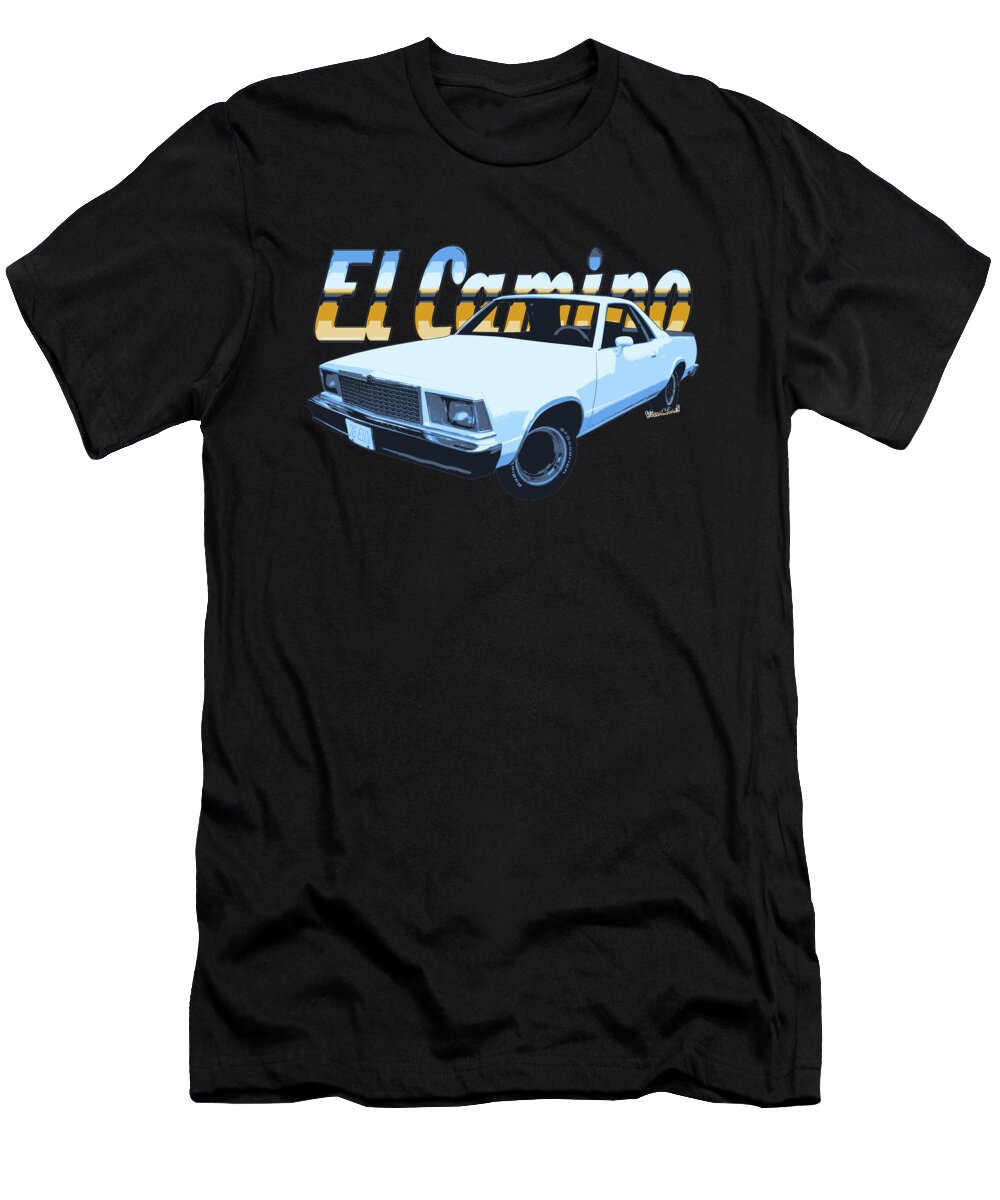 1978 El Camino T-Shirt featuring the photograph 1978 El Camino onna New Zealand Beach by Chas Sinklier