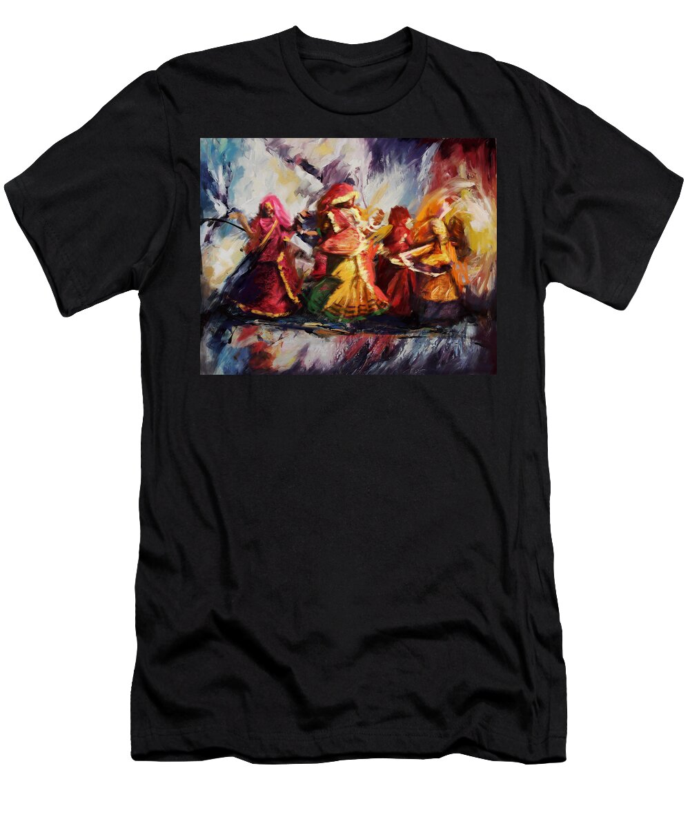 Zakir T-Shirt featuring the painting Classical Dance Art 16 #2 by Maryam Mughal