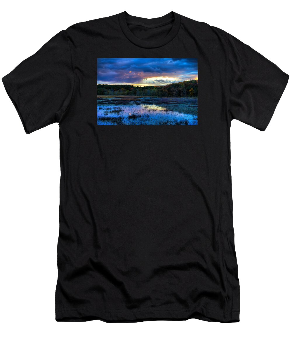 Sunset T-Shirt featuring the photograph Colorful Autumn Sunset by Lilia D