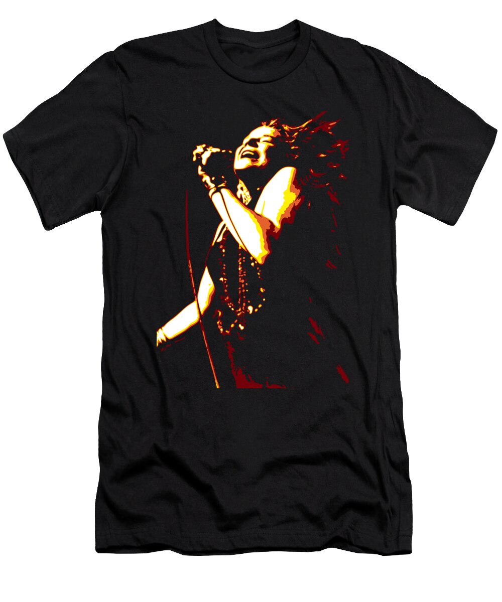 Janis Joplin T-Shirt featuring the digital art Janis Joplin by DB Artist