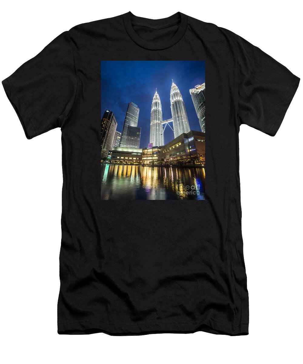Klcc T-Shirt featuring the photograph Kuala Lumpur Petronas towers #2 by Didier Marti