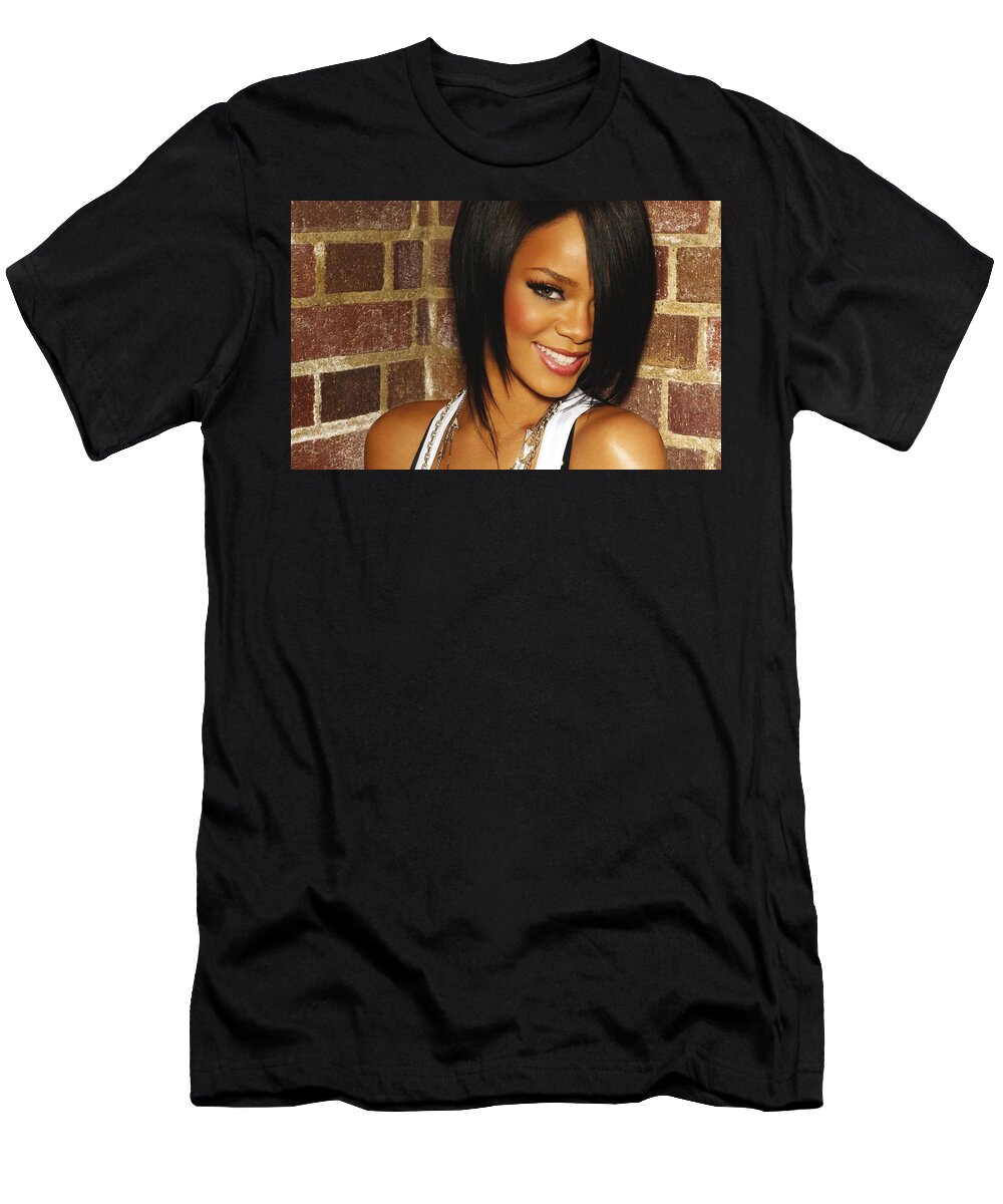 Rihanna T-Shirt featuring the digital art Rihanna #2 by Super Lovely