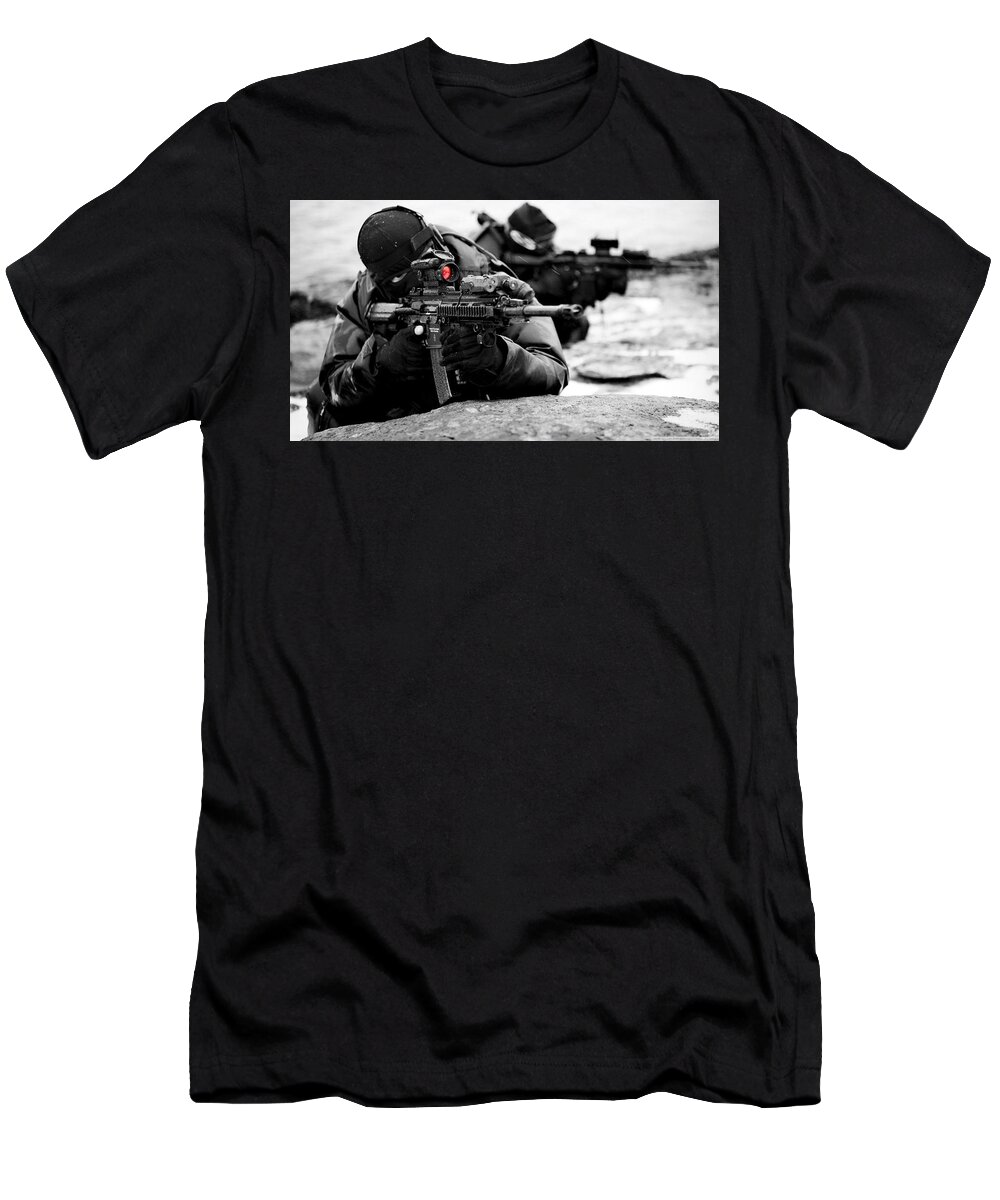 Sniper T-Shirt featuring the photograph Sniper #2 by Jackie Russo