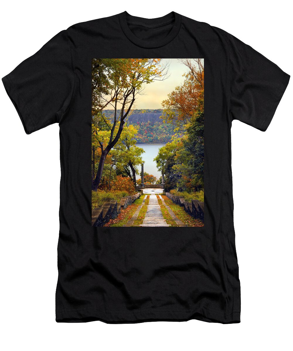 Untermyer Garden T-Shirt featuring the photograph The Vista Steps #1 by Jessica Jenney