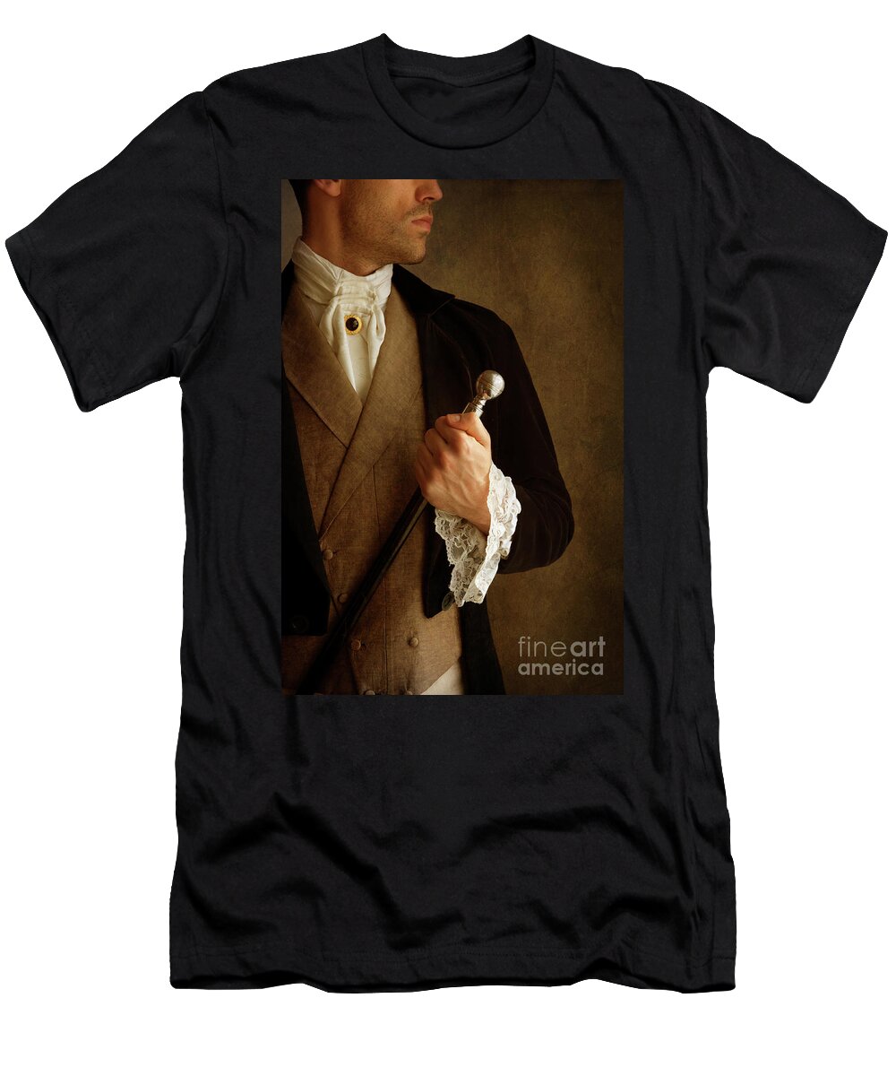 Victorian Man Holding A Silver Topped Cane Youth T-Shirt by Lee