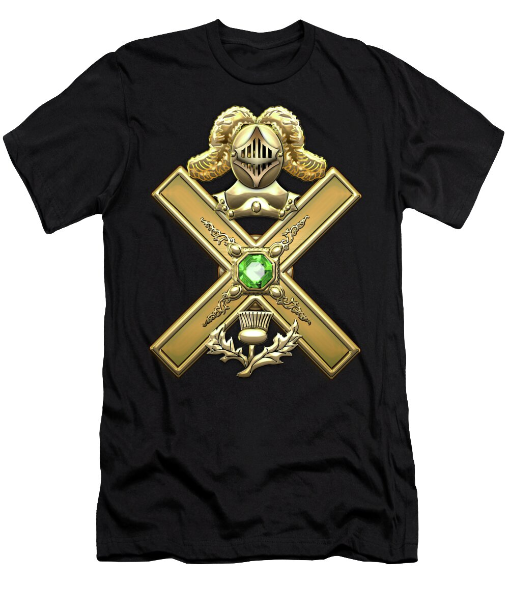 'ancient Brotherhoods' Collection By Serge Averbukh T-Shirt featuring the digital art 29th Degree Mason - Scottish Knight of Saint Andrew Masonic Jewel by Serge Averbukh