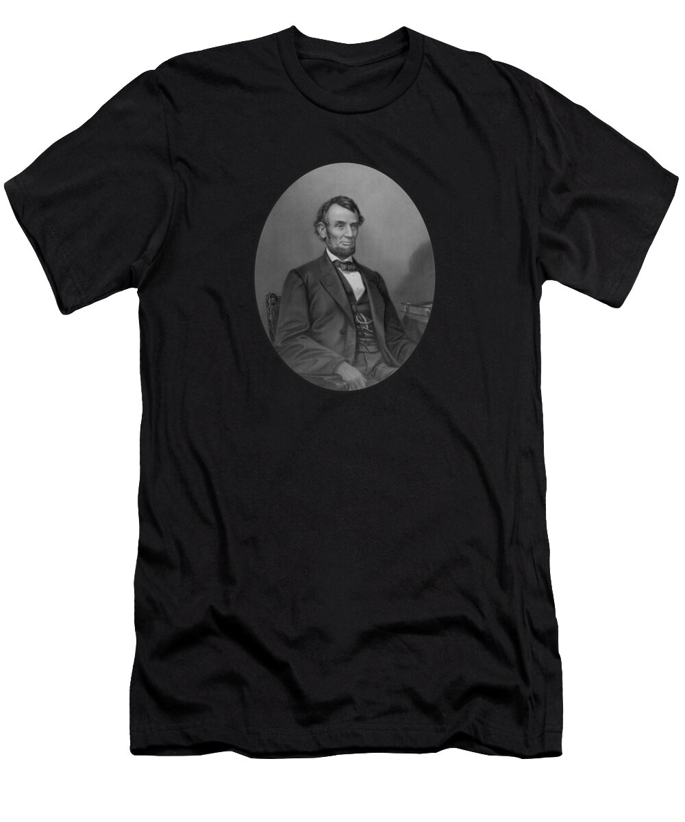 Abraham Lincoln T-Shirt featuring the drawing Abraham Lincoln #1 by War Is Hell Store