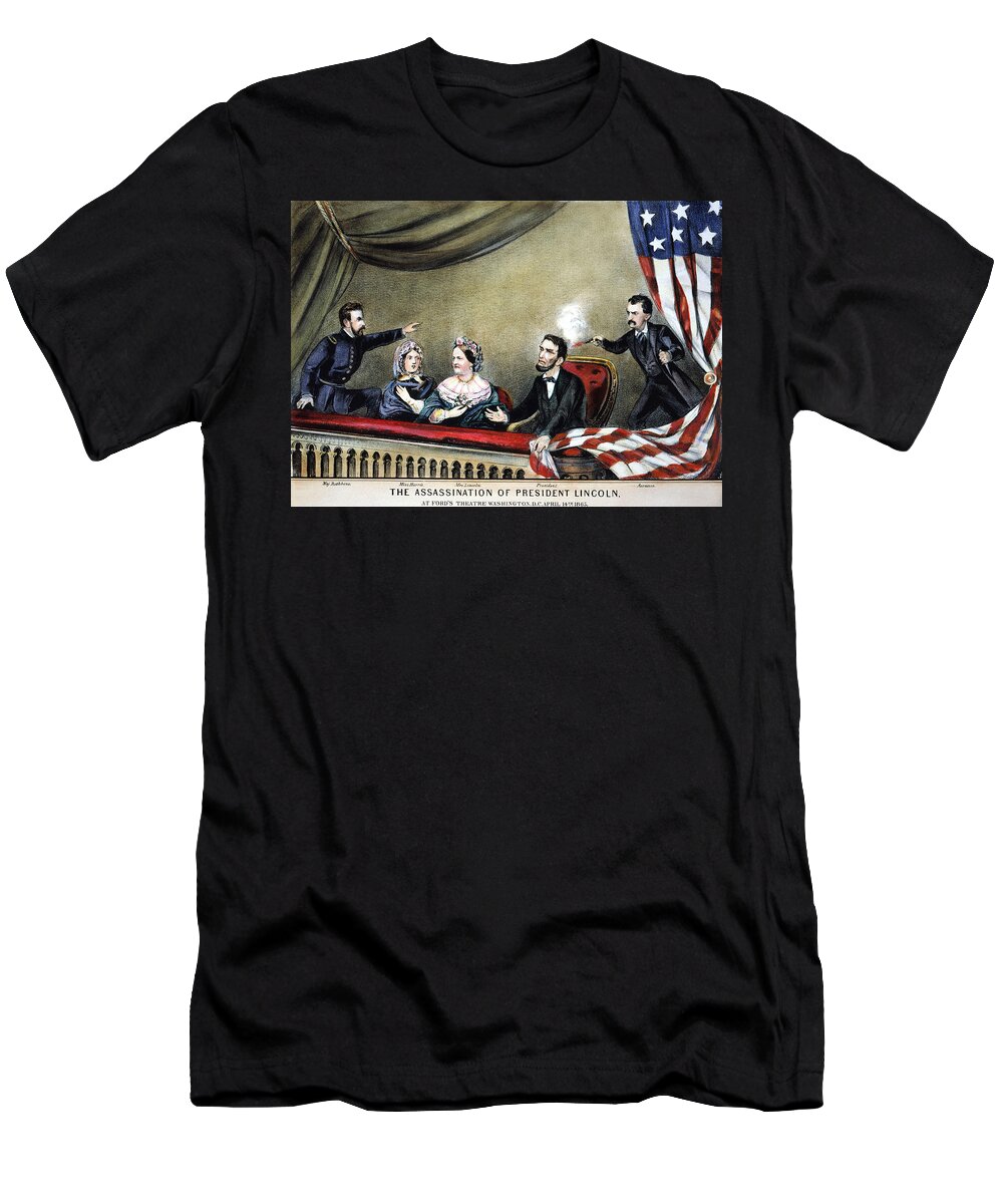 1865 T-Shirt featuring the photograph Lincoln Assassination #3 by Granger