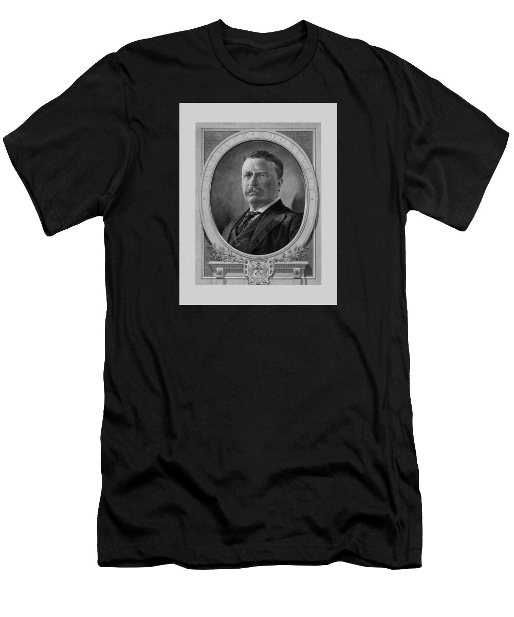 Teddy Roosevelt T-Shirt featuring the mixed media President Theodore Roosevelt #1 by War Is Hell Store
