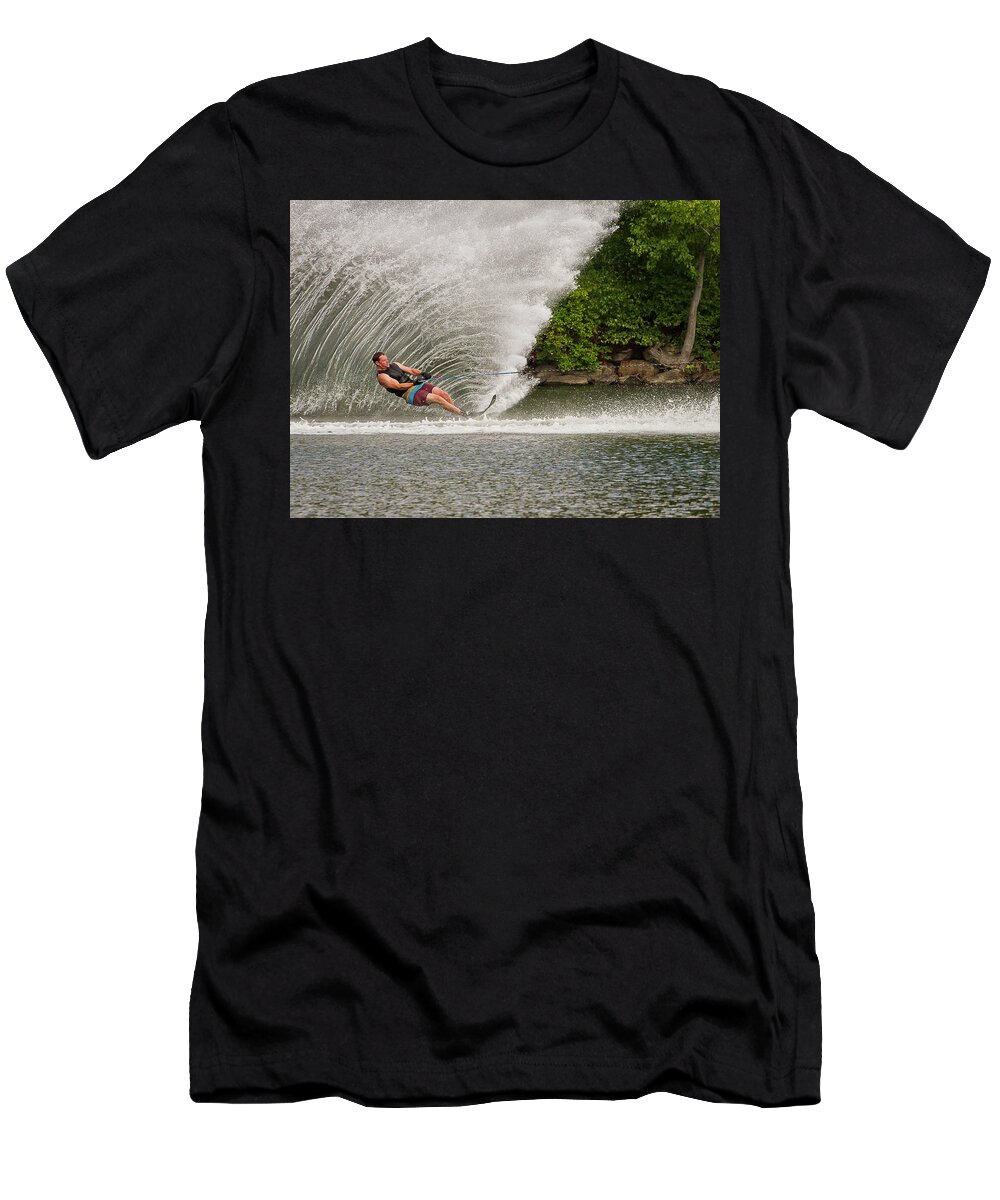 Water Skier T-Shirt featuring the photograph 38th Annual Lakes Region Open Water Ski Tournament #4 by Benjamin Dahl