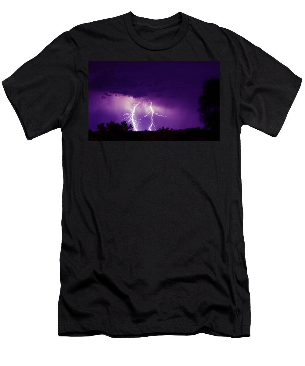 Lightning T-Shirt featuring the photograph Lightning #4 by Jackie Russo