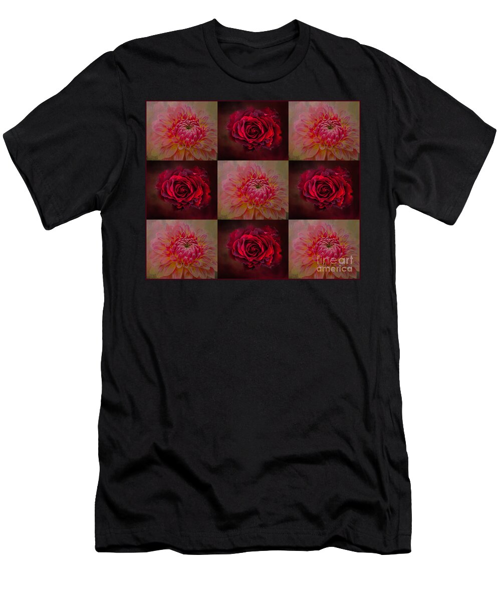 Shades Of Red T-Shirt featuring the mixed media 50 Shades of Red by Eva Lechner