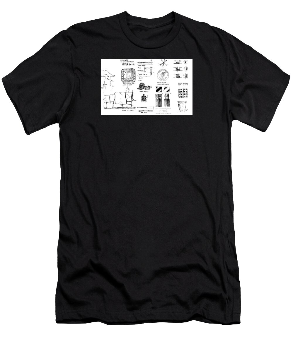 Local Sustainable Definition T-Shirt featuring the drawing 5.8.Japan-2-detail-a by Charlie Szoradi