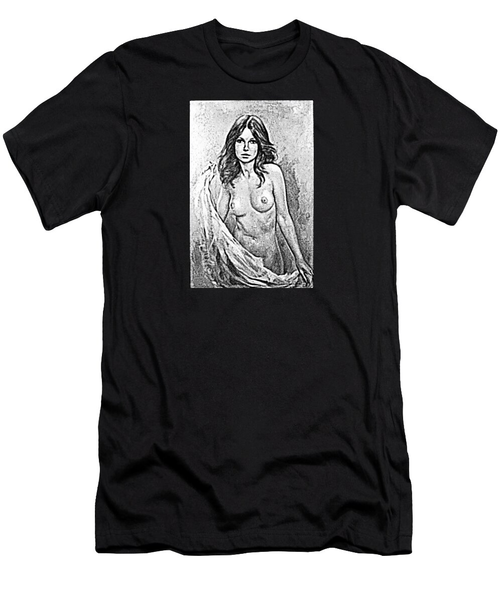 Pinup Girls T-Shirt featuring the digital art Pinup #9 by Kim Kent