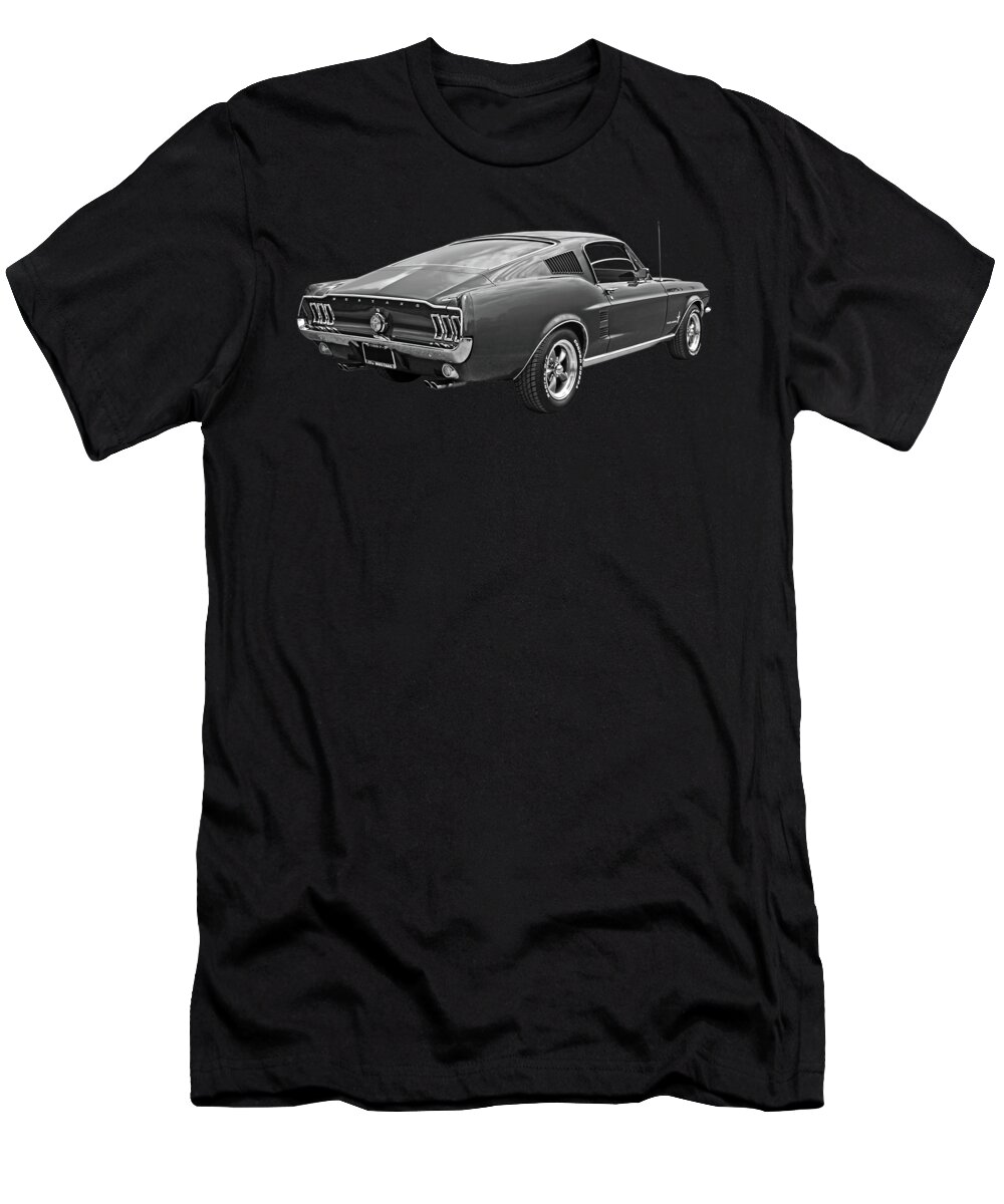 67 Fastback Mustang in Black and White T-Shirt by Gill Billington - Fine  Art America