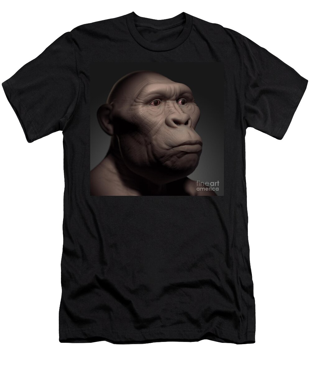 Digitally Generated Image T-Shirt featuring the photograph Australopithecus #7 by Science Picture Co