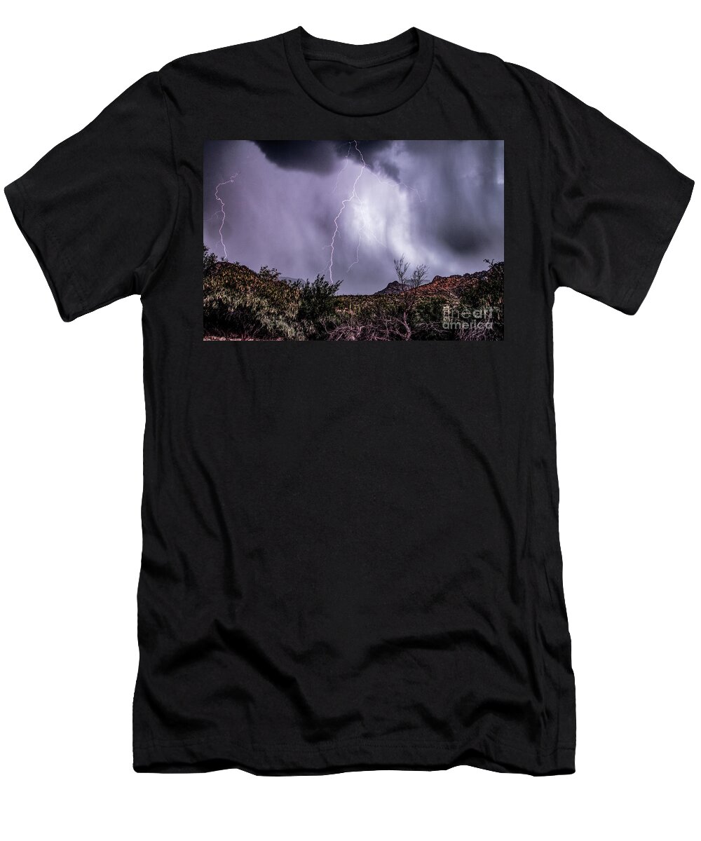 Lightning T-Shirt featuring the photograph Lightning #12 by Mark Jackson