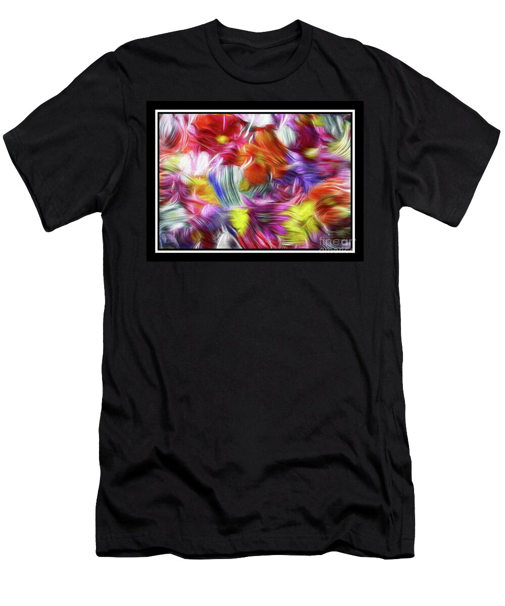 Abstract T-Shirt featuring the painting 9b Abstract Expressionism Digital Painting by Ricardos Creations