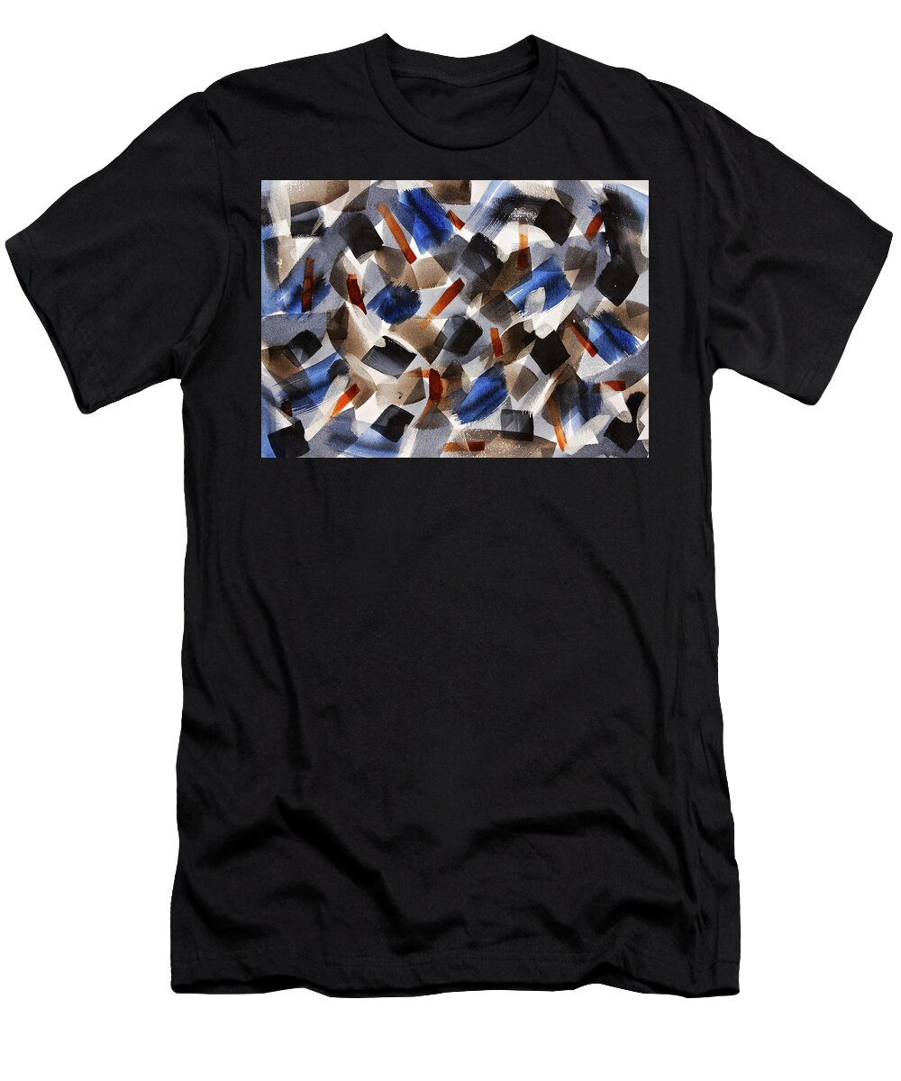 Expressive Abstract T-Shirt featuring the painting A Blizzard of Doubt by Rein Nomm