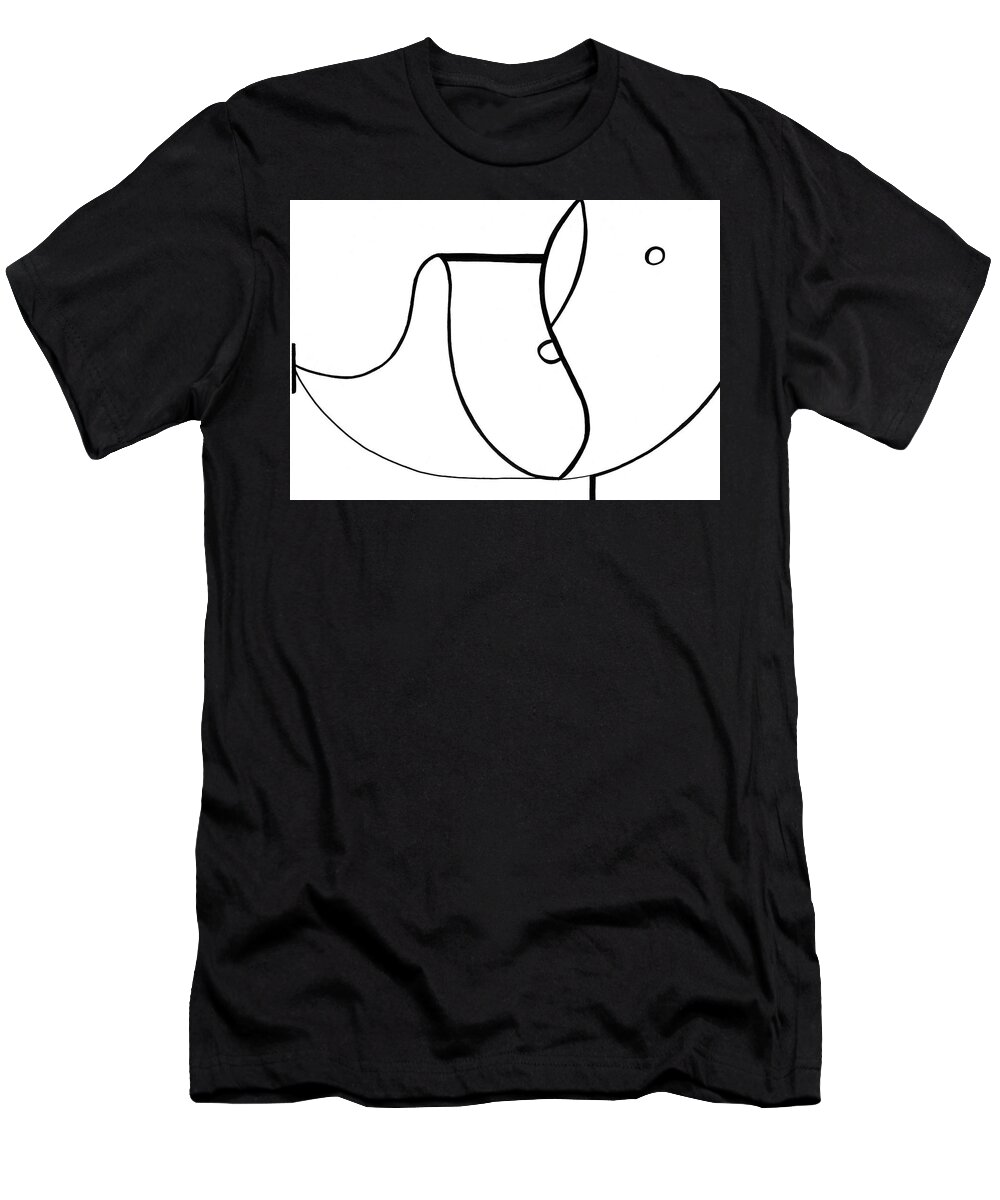 Abstract T-Shirt featuring the drawing A Cold Run by Lara Morrison