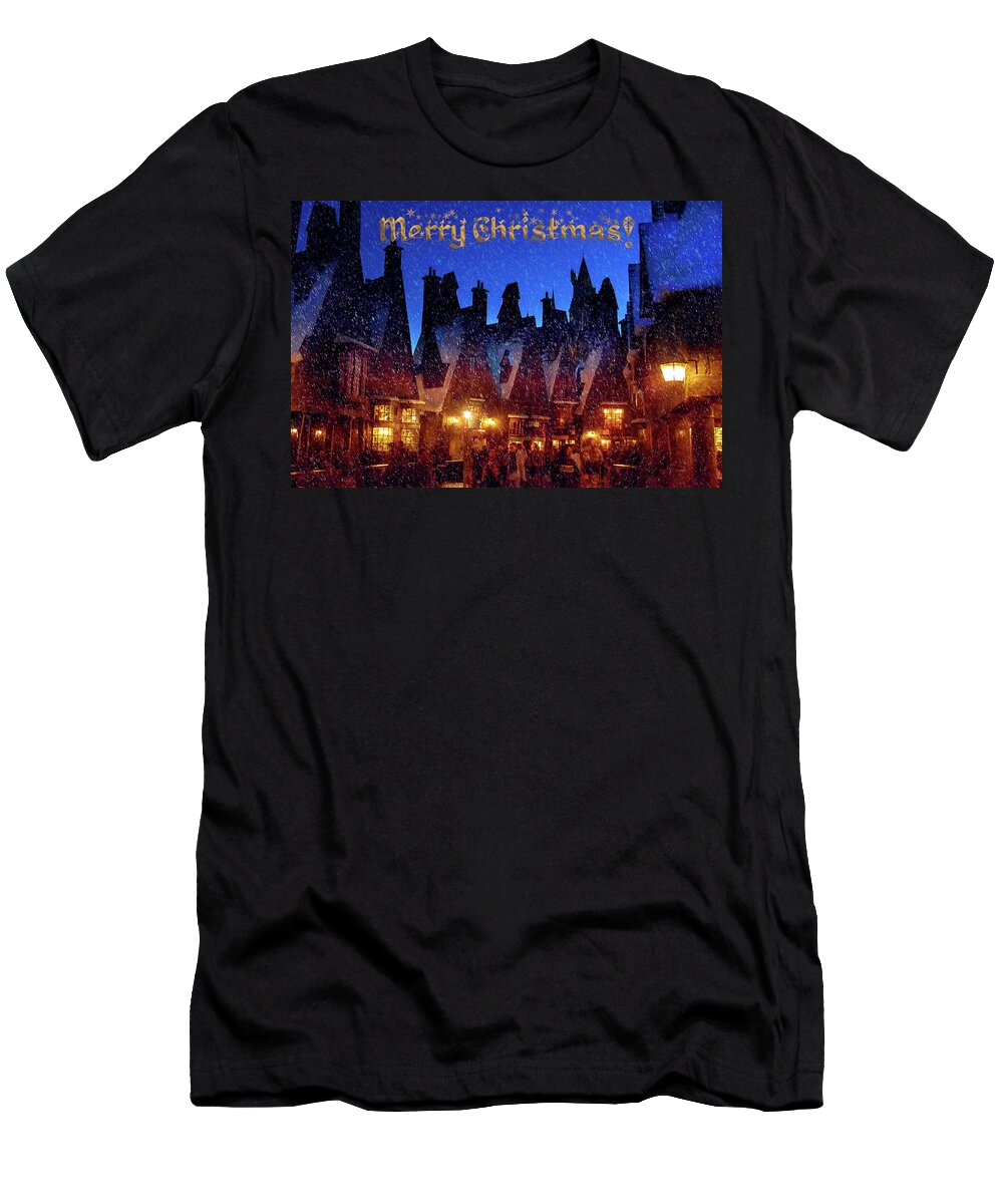 Harry Potter T-Shirt featuring the photograph A Hogsmeade Christmas by Mark Andrew Thomas