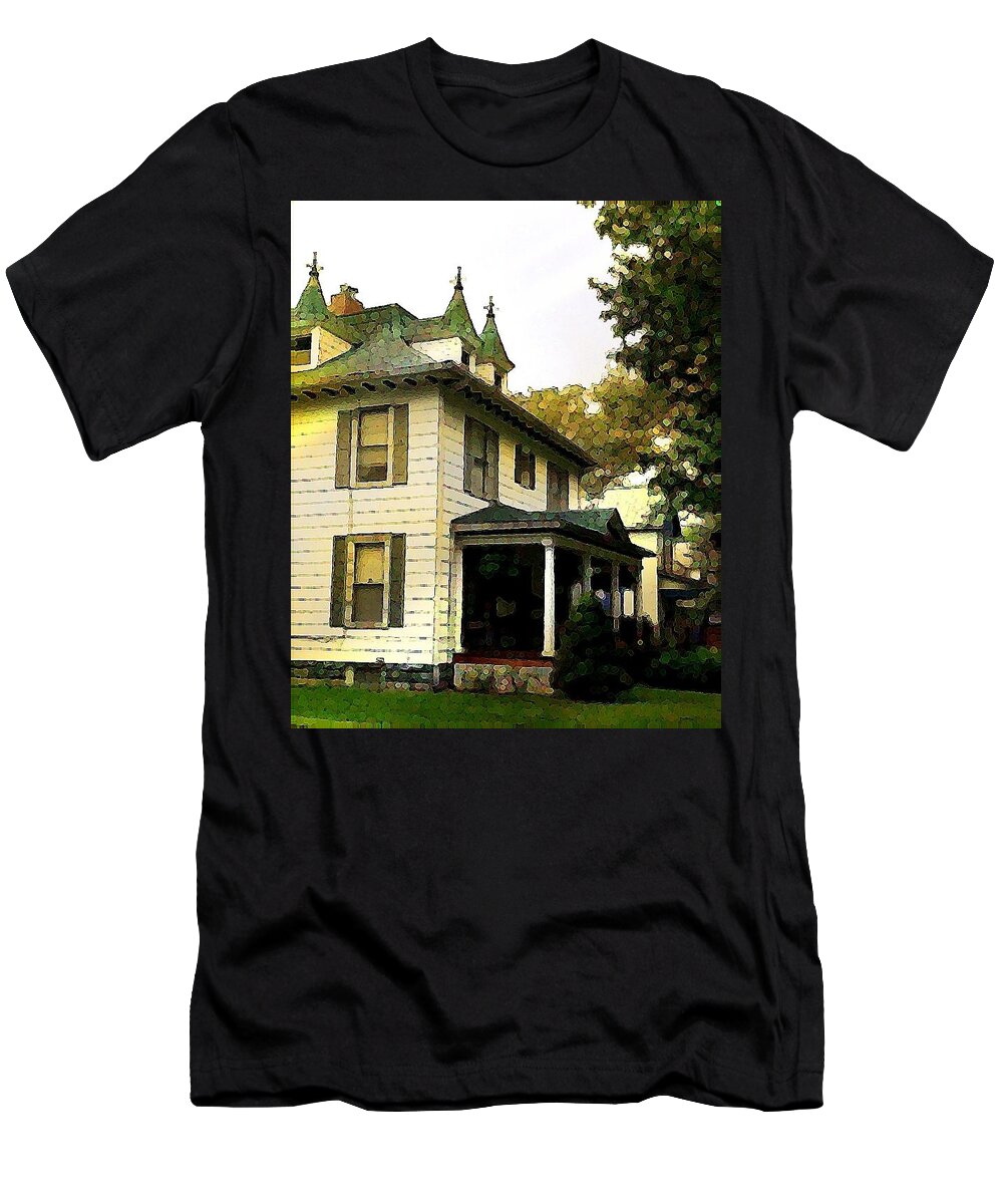 Angelandspot T-Shirt featuring the digital art A lovely house by Cassie Peters
