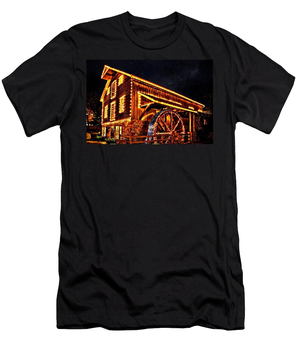 New Hope T-Shirt featuring the photograph A Mill in Lights by DJ Florek