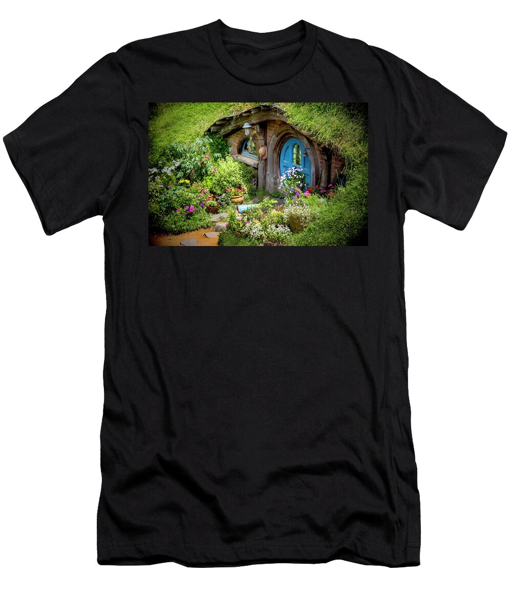 Hobbits T-Shirt featuring the photograph A Pretty Hobbit Hole by Kathryn McBride