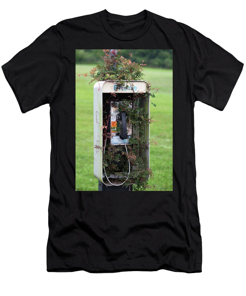 Pay Phone T-Shirt featuring the photograph A Sign of the Times by Jerry Connally