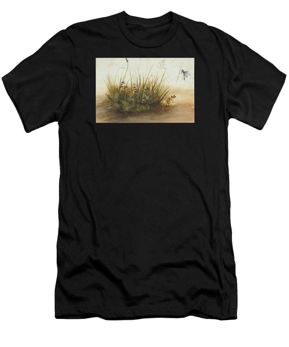 Hans Hoffmann T-Shirt featuring the painting A Small Piece Of Turf by Hans Hoffmann