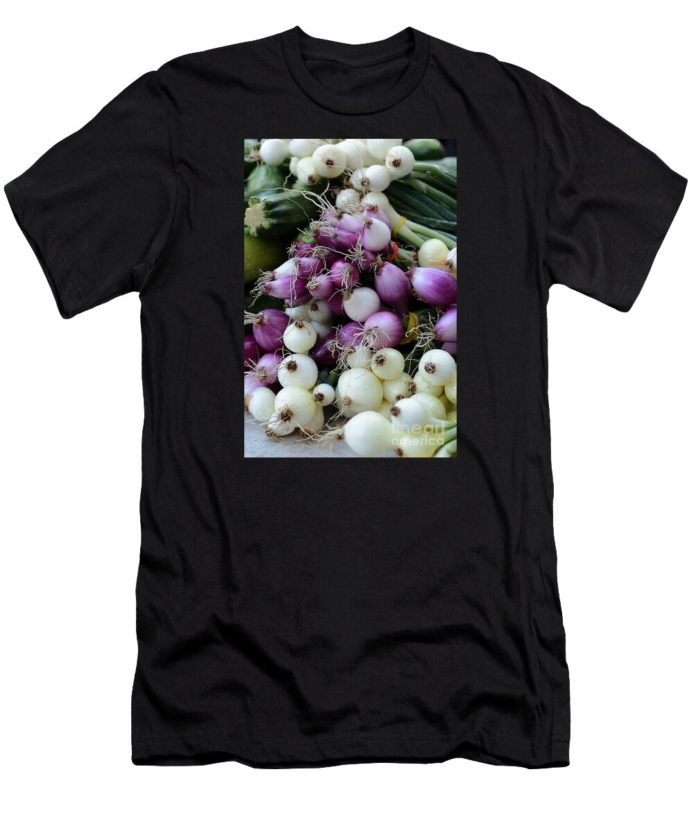 Food Vegetable Farmers Market Cook Cooking Health Healthy Garden T-Shirt featuring the photograph A Split of Colors by Ken DePue