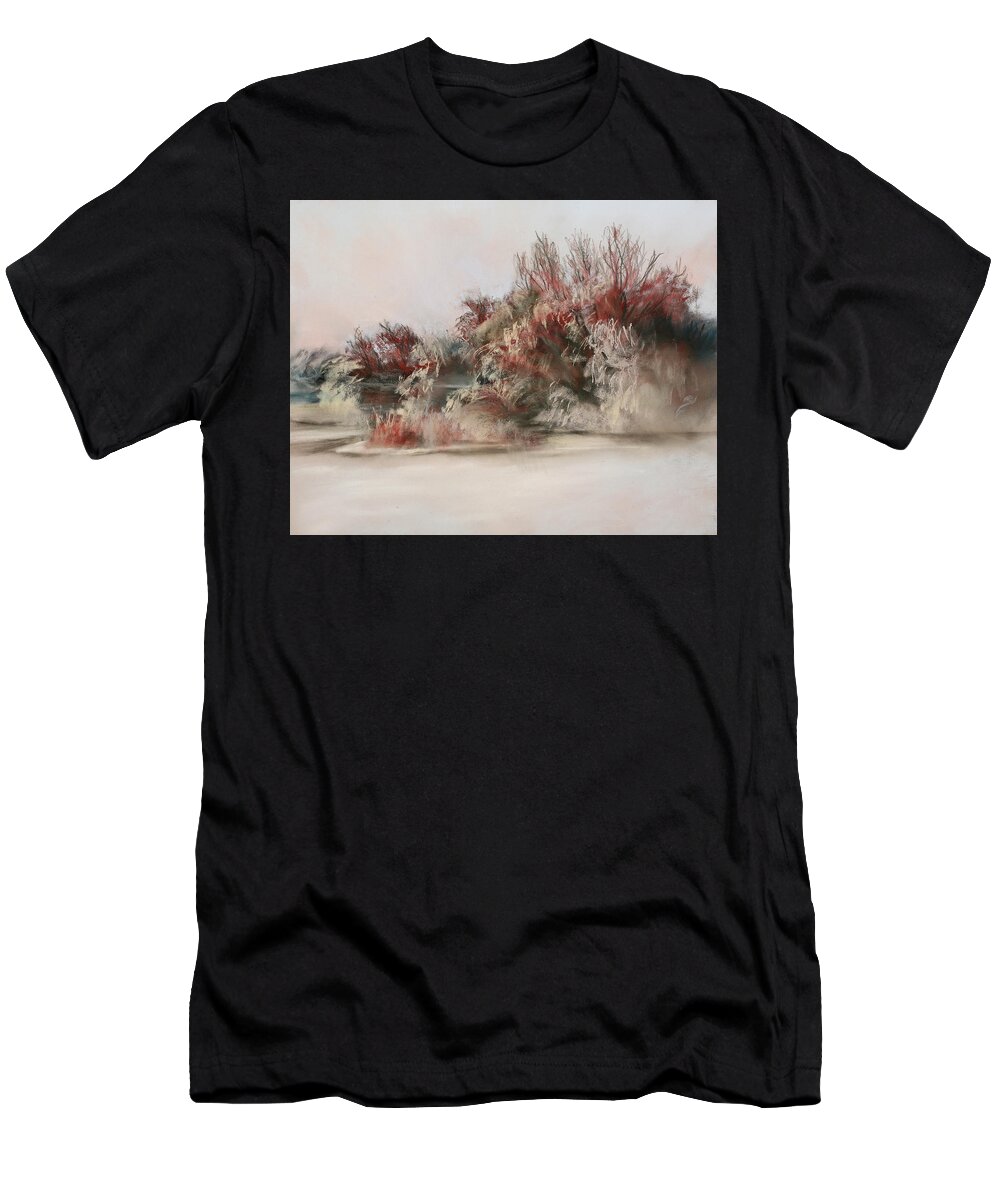 Winter Scene T-Shirt featuring the painting A Taste of Winter by Sandi Snead