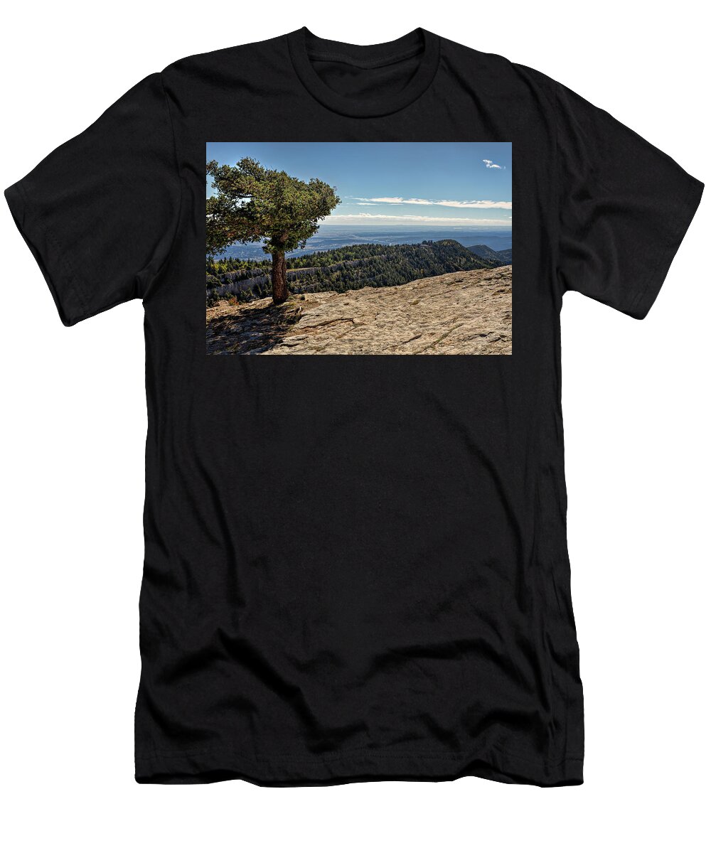 Landscape T-Shirt featuring the photograph A Tree on the Edge by Michael McKenney