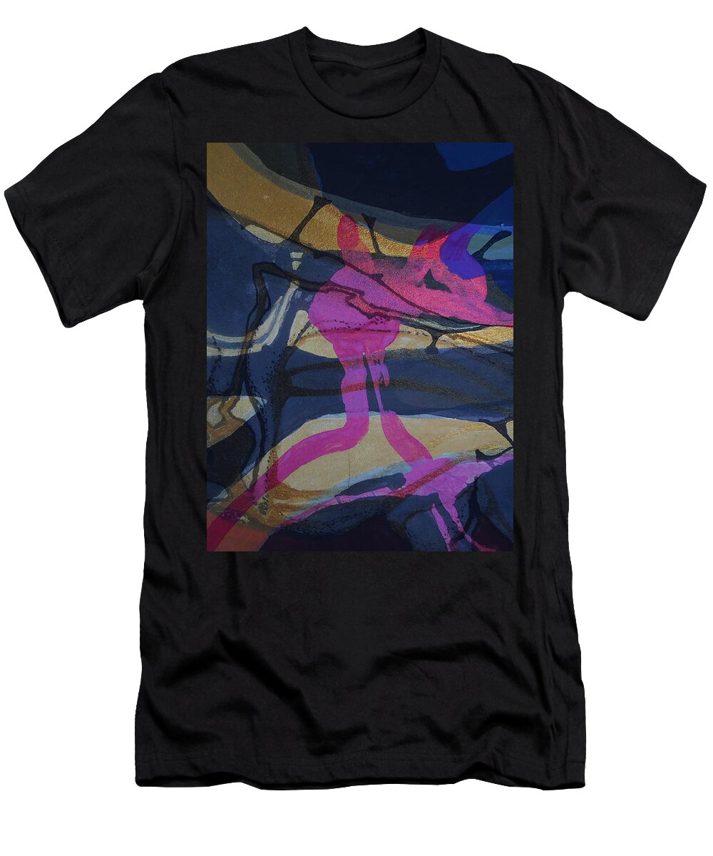 Katerina Stamatelos T-Shirt featuring the painting Abstract-33 by Katerina Stamatelos