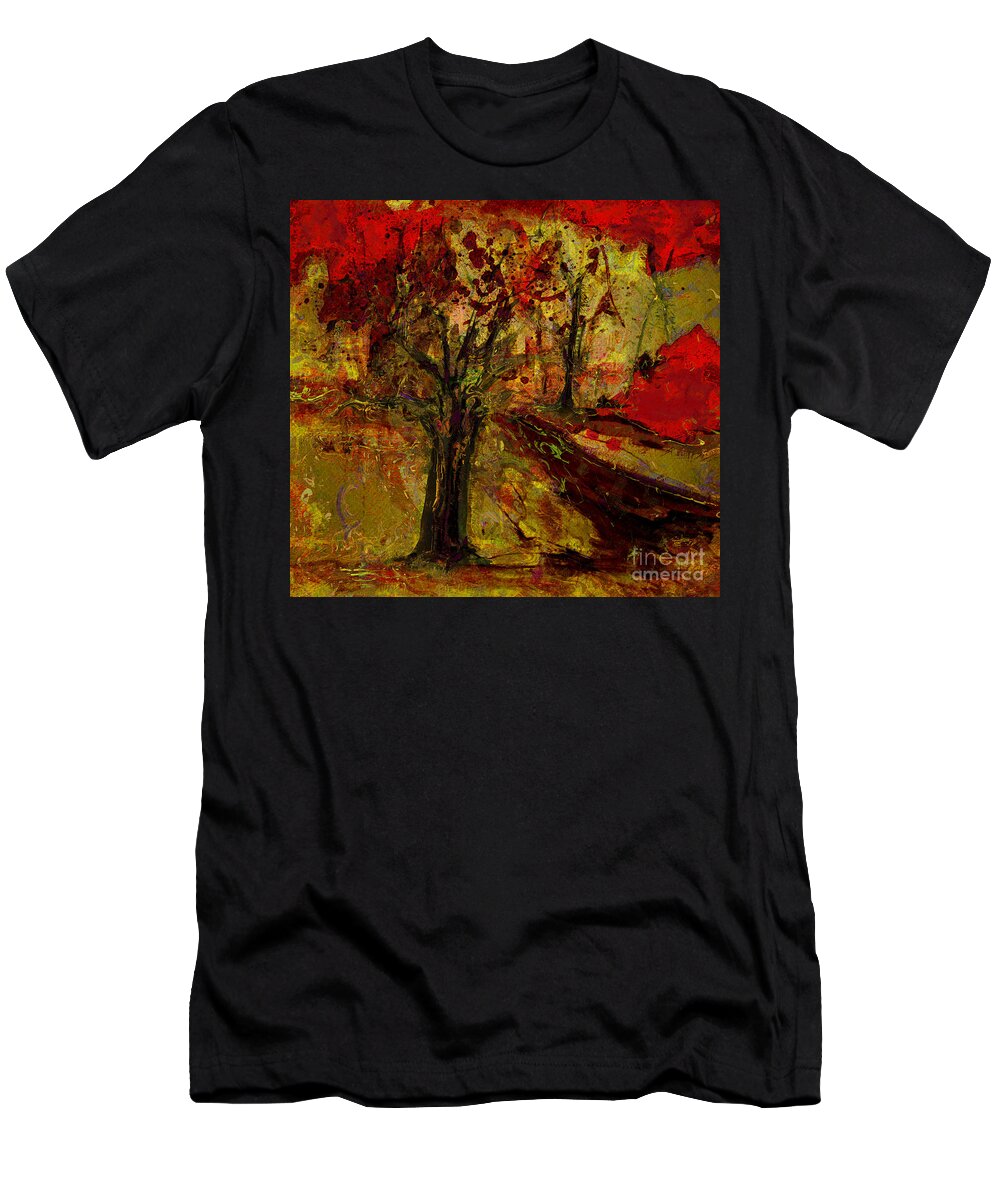Tree T-Shirt featuring the painting Abstract Tree by Julie Lueders 