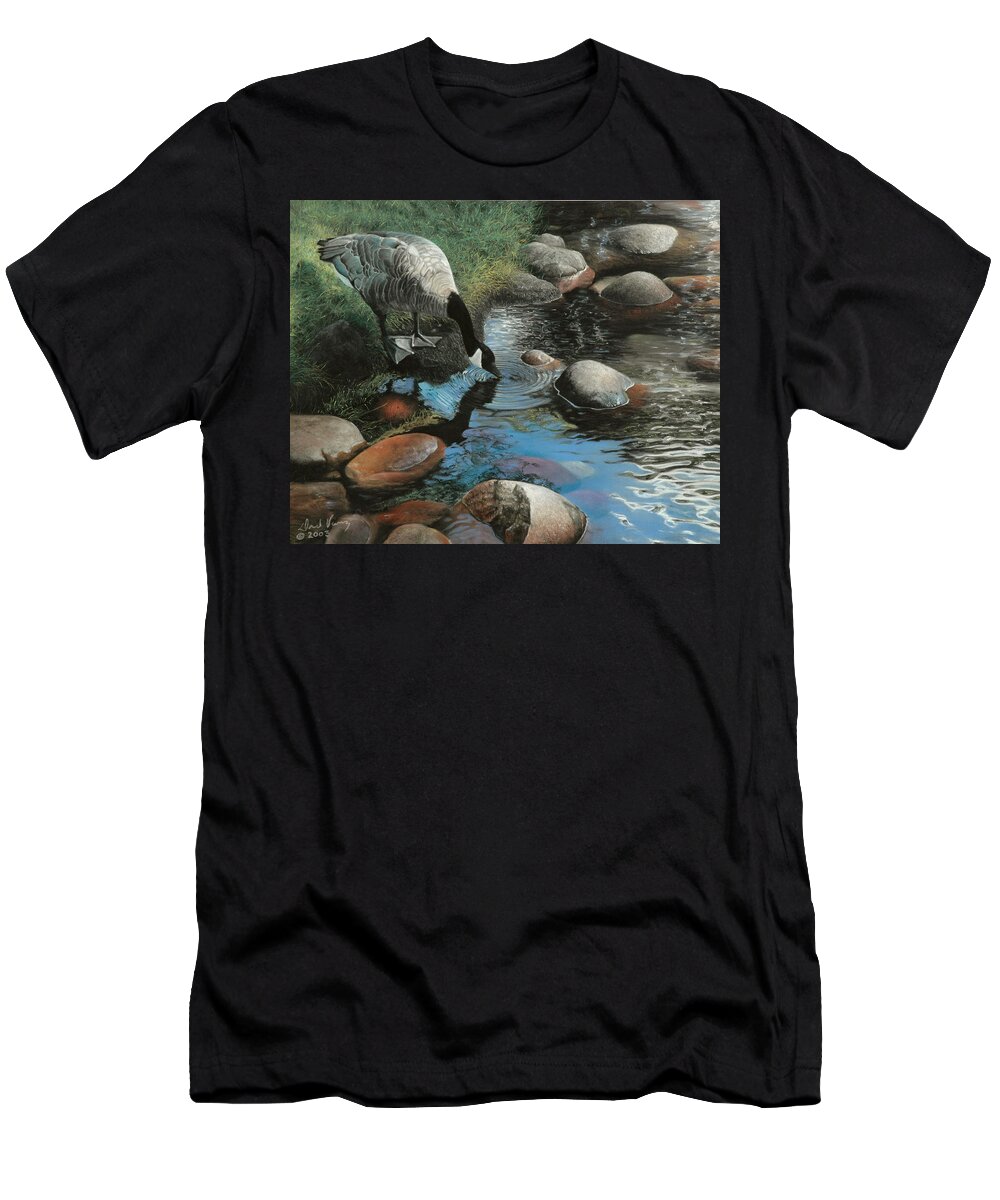 Canadian Geese T-Shirt featuring the painting Abundance by David Vincenzi