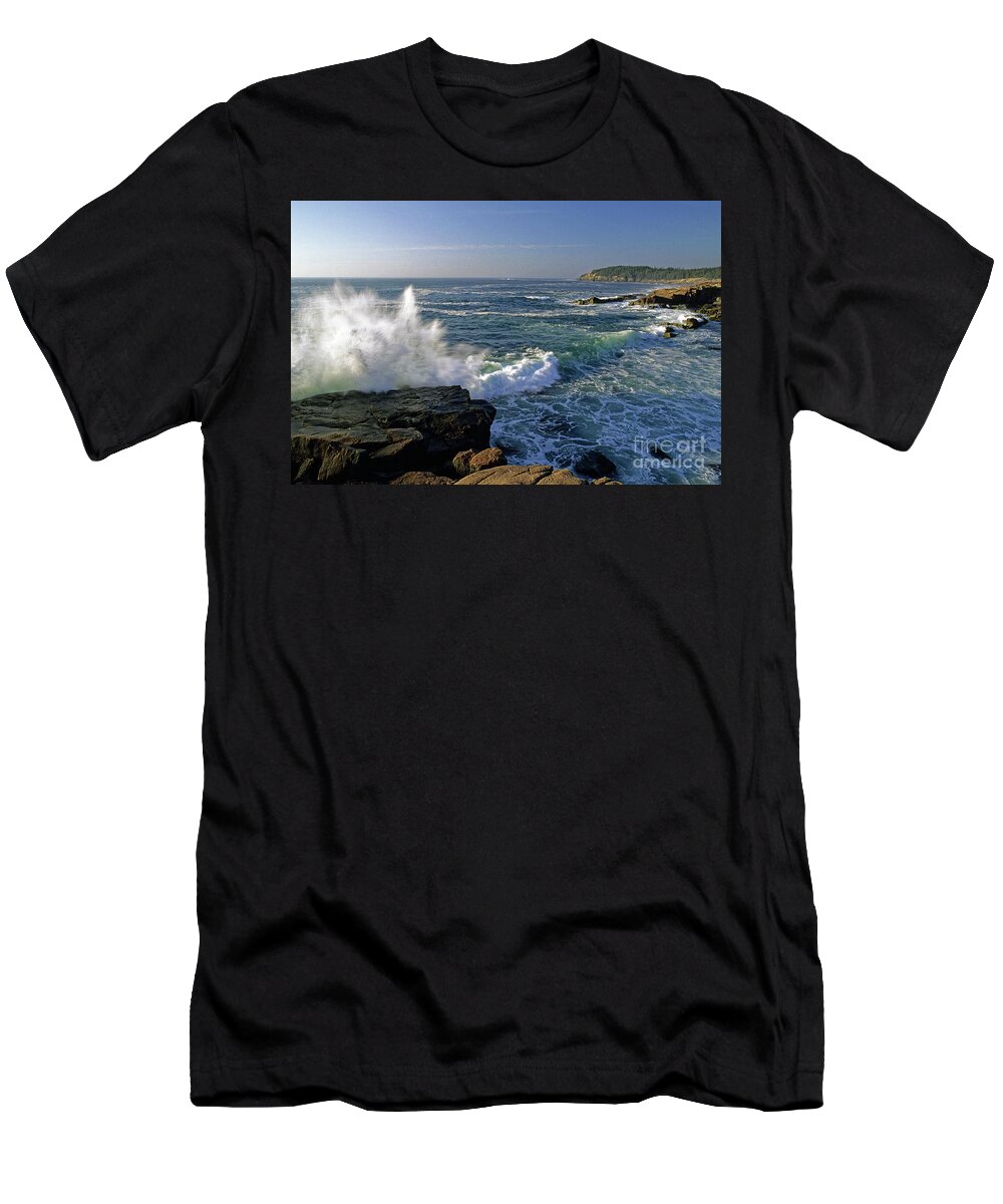 Ocean T-Shirt featuring the photograph Crashing wave, Acadia National Park, Maine, USA by Kevin Shields