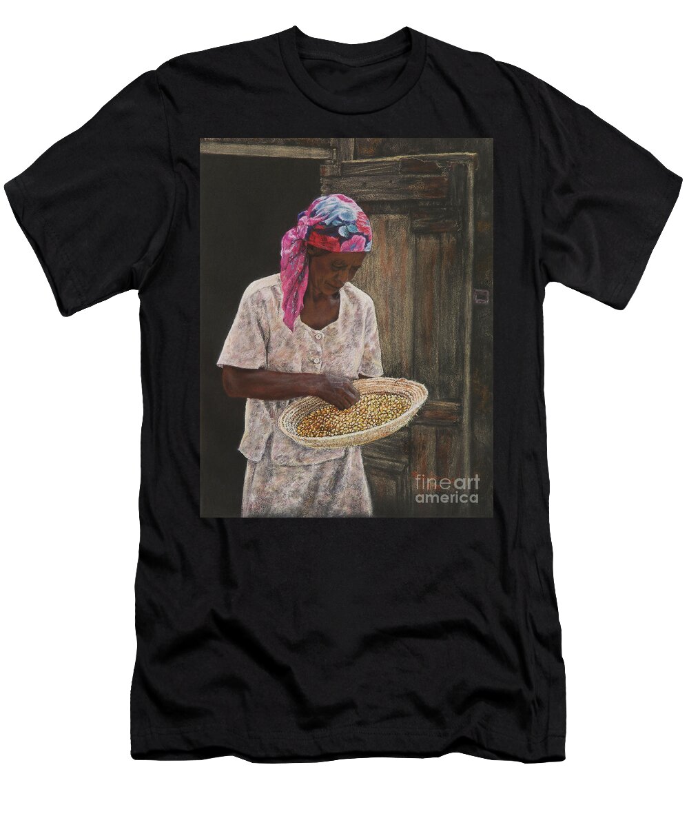 Roshanne T-Shirt featuring the pastel Acklins Corn by Roshanne Minnis-Eyma