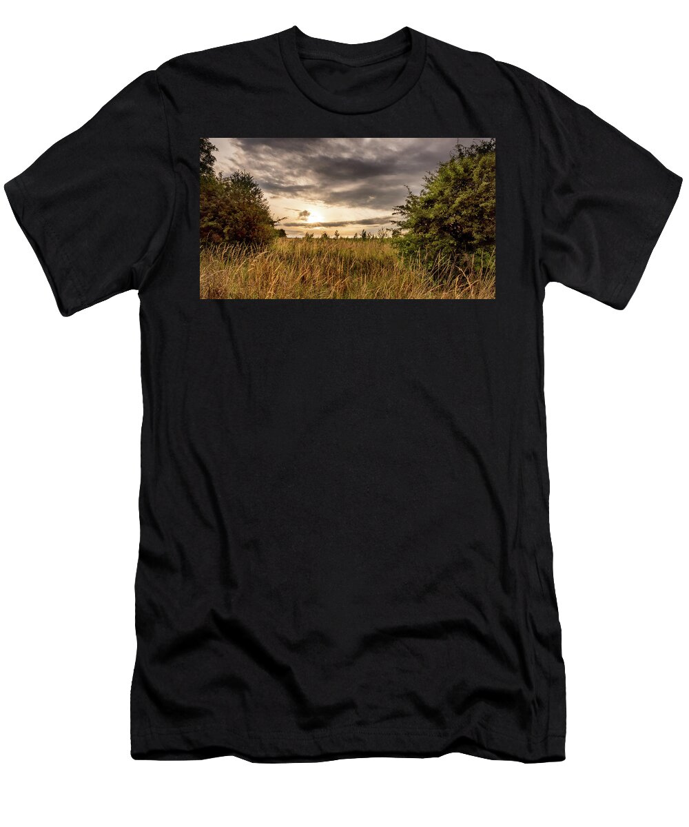 Grass T-Shirt featuring the photograph Across Golden Grass by Nick Bywater