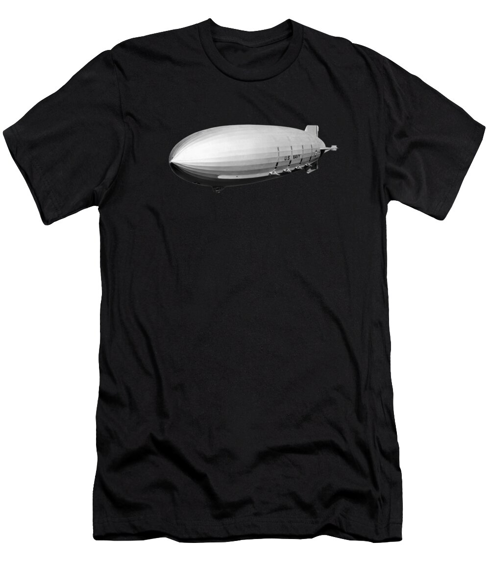 Uss Macon T-Shirt featuring the photograph Airship Flying Over New York City by War Is Hell Store