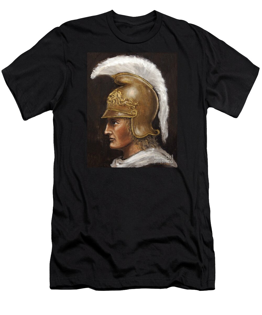 Warrior T-Shirt featuring the painting Alexander the Great by Arturas Slapsys