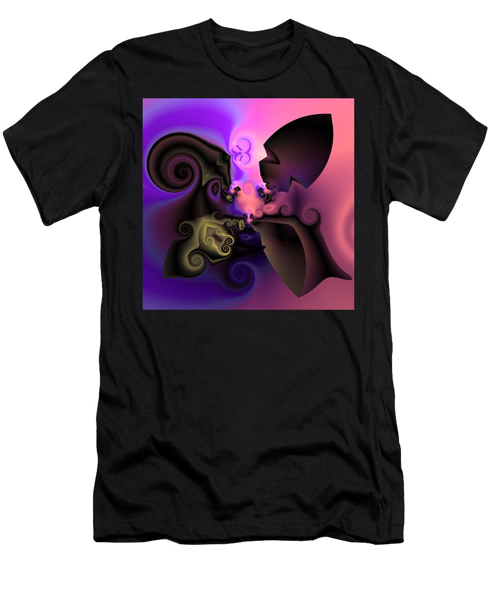 Contemporary T-Shirt featuring the digital art Algorithmic plate 350 by Claude McCoy