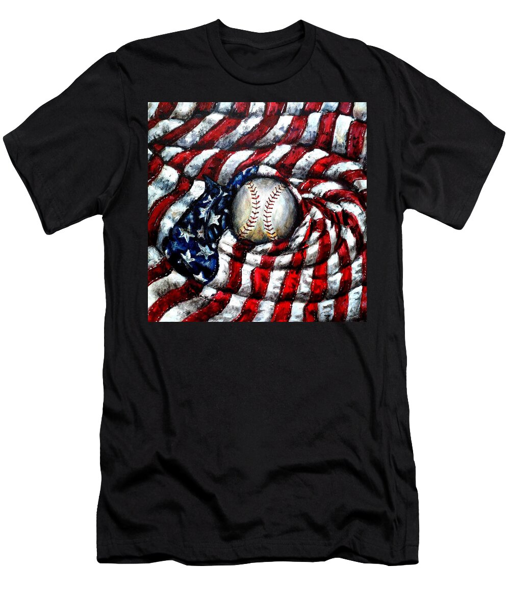 America T-Shirt featuring the painting All American by Shana Rowe Jackson