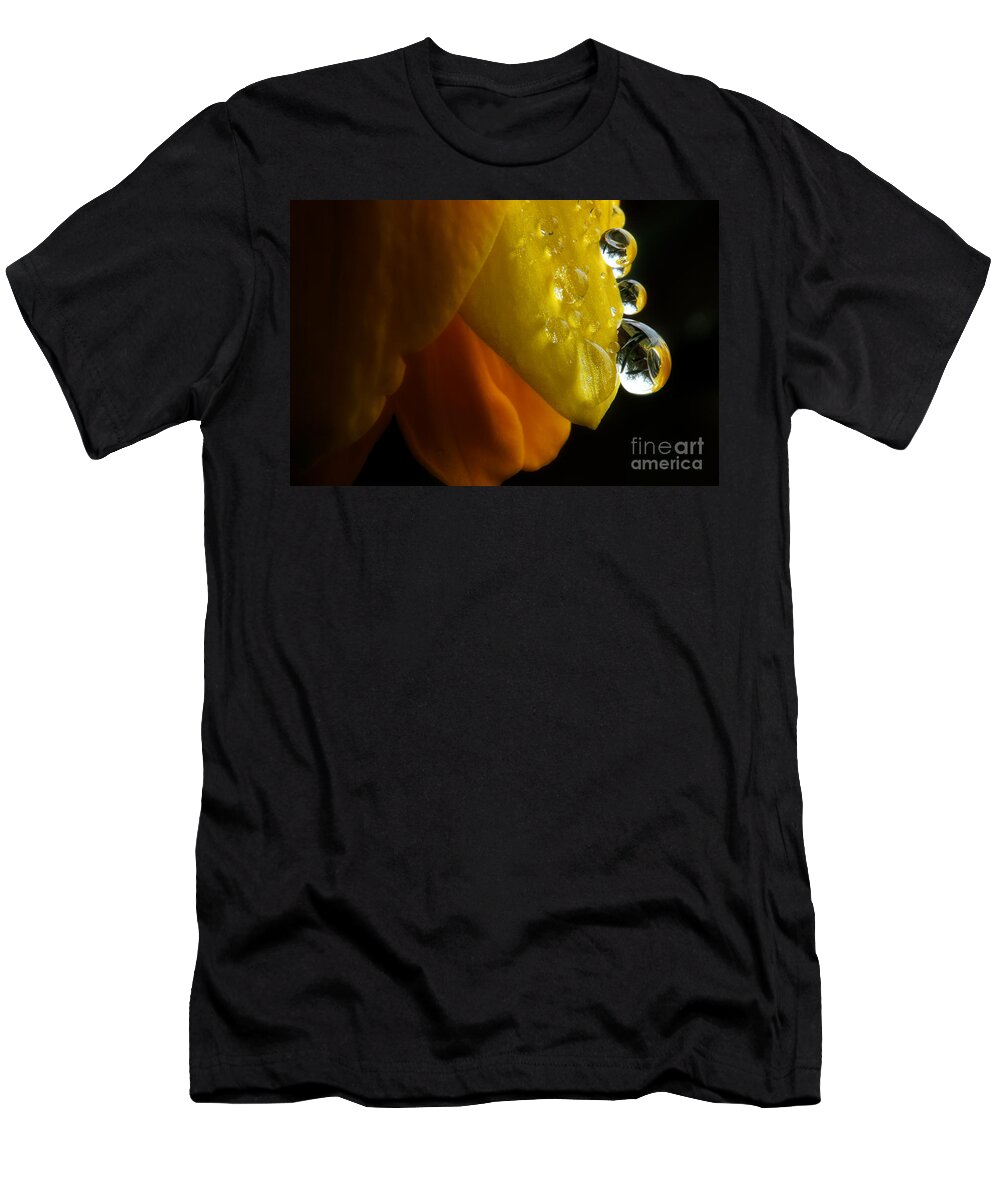 Yellow Daffodil T-Shirt featuring the photograph Along The Edge Of Silence by Michael Eingle